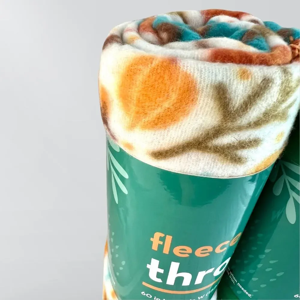 NWT Home Green & Fall Themed Cozy Fleece Throw Blankets
